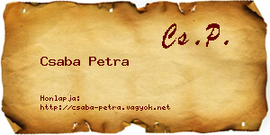 Csaba Petra névjegykártya