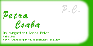 petra csaba business card